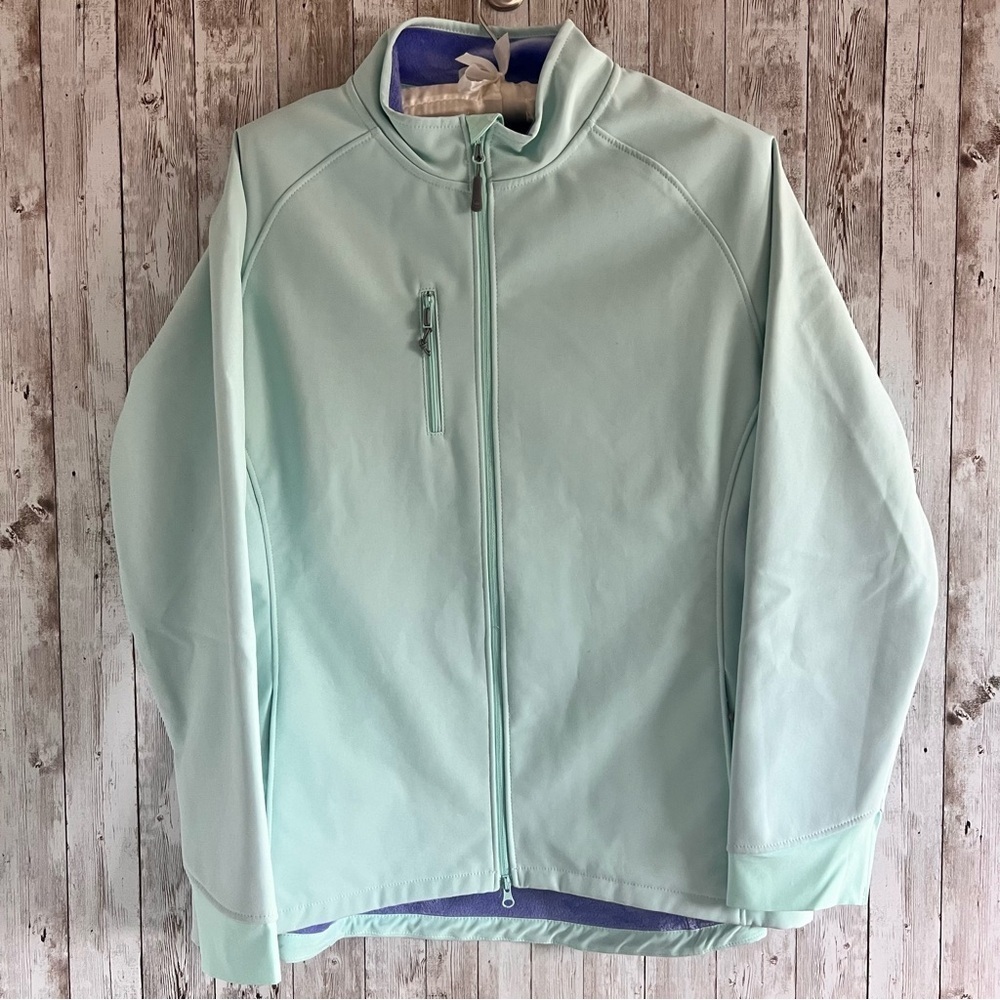 Peter Millar Mint Green Zip-Up Fleece Lined Womens Jacket Large